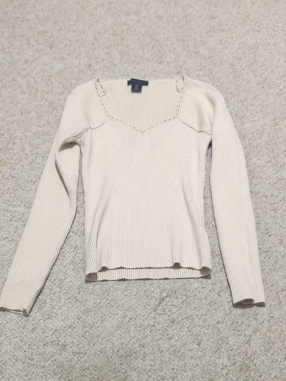 House of Harlow 1960 Cream Ribbed Knit Top
